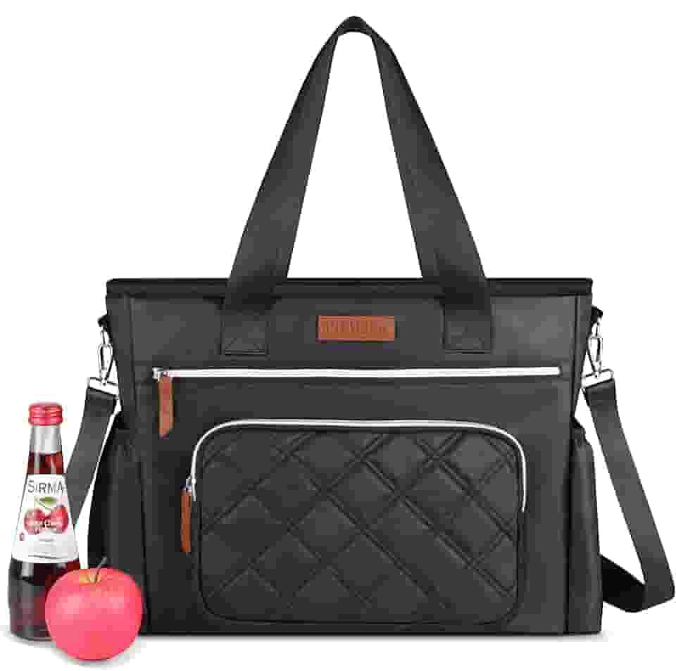 INSMEER Bolsa Térmica Grande Feminina 20L (35 Latas), Lancheira Portátil para Adultos, Bolsa de Almoço Impermeável com Abertura Ampla, Mochila Lancheira Reutilizável para Trabalho, Praia, Piquenique