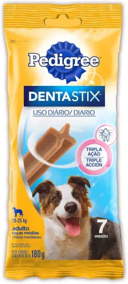 Petisco Pedigree Dentastix Cuidado Oral Para Cães Adultos Raças Médias, 7 Unidades