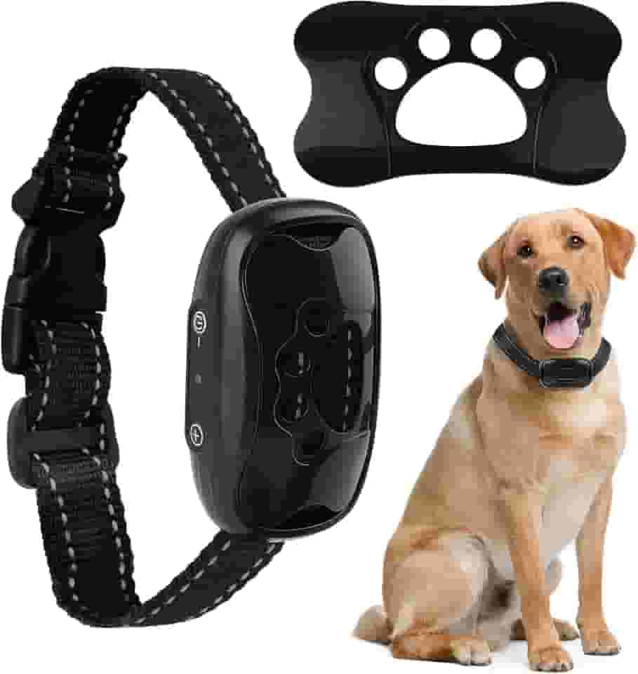 Coleira Adestramento, Coleira Anti Latido, Coleira de Choque, Apito para Cachorros Anti Latido, Aparelho Anti Latido, Oleira Adestramento Recarregável Anti Latido (Preto)