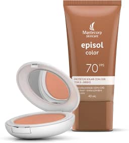 Kit Mantecorp Skincare Episol Color Protetor Solar Fps 70 40ml + Protetor Solar Pó Compacto Fps 50 10g Tom 3 Médio