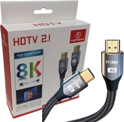 Cabo Hdmi 2.1 8K Ultra Full HD - 144Hz, Áudio e Vídeo, Computador, Televisão, PS5, 48Gbps Dolby Vision UHD Blindado Ultra Resistente PC Console 2 Metros-THREE BROTHERS