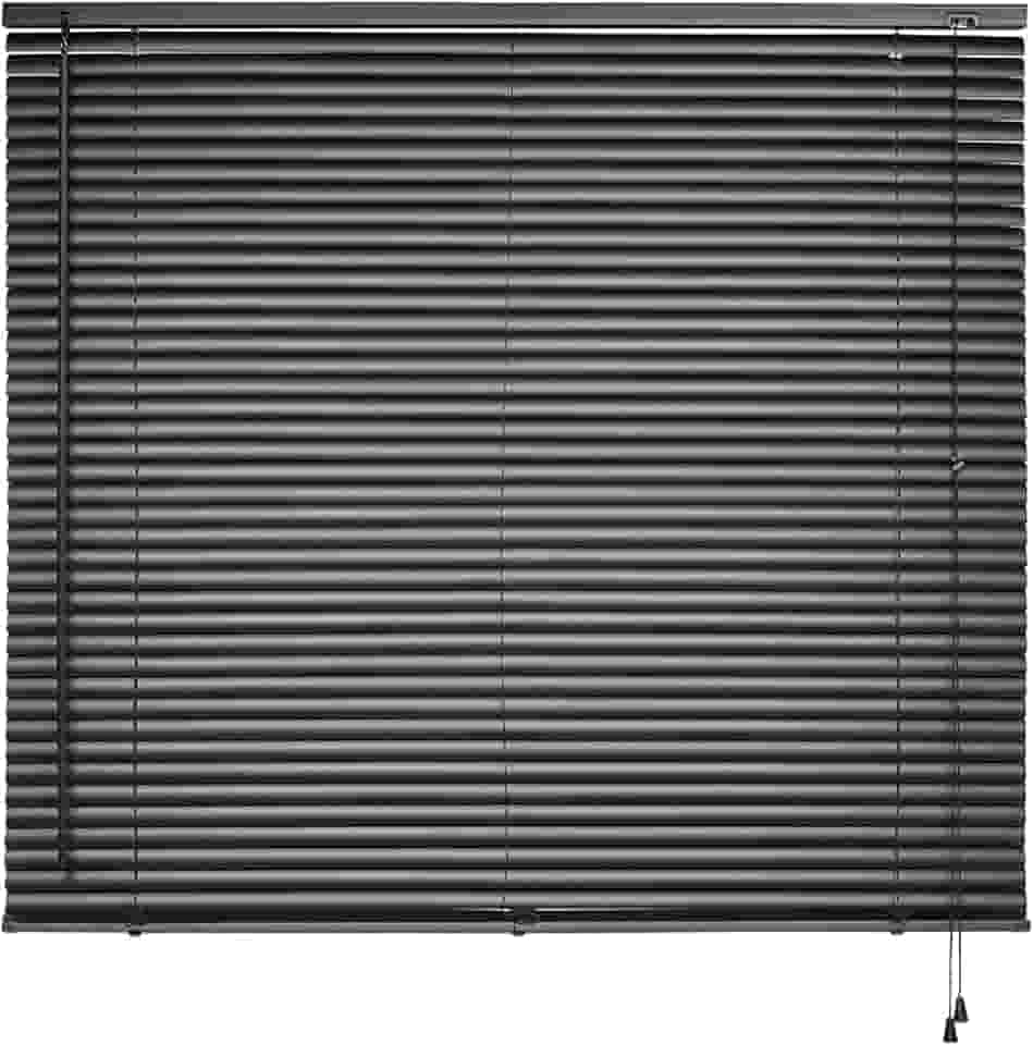 Atlas - Persiana Horizontal de PVC e Lâmina de 25mm, Tamanho 140 x 130 cm, Cor Preta