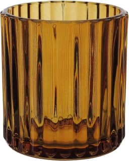 CASTIÇAL PORTA VELA DECORATIVO HOME&CO VIDRO 8x7x7cm ÂMBAR