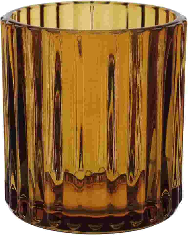 CASTIÇAL PORTA VELA DECORATIVO HOME&CO VIDRO 8x7x7cm ÂMBAR