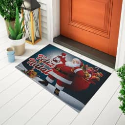Capacho De Porta Divertido e Criativo Tapete Decorativo - Feliz Natal Presente Ca685