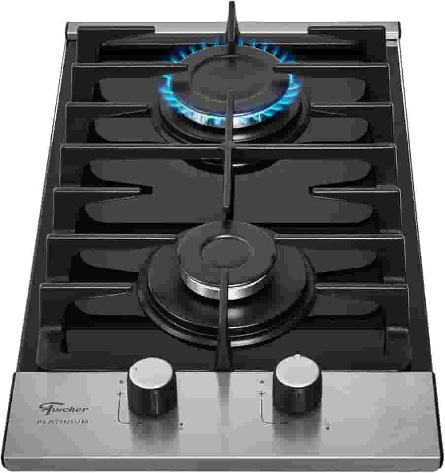 FISCHER COOKTOP À GÁS 2 BOCAS PLATINIUM MESA VIDRO PRETO 33795-92120