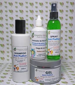 Empório Vida Kit Anti Piolhos, Shampoo 250ml, Spray 100ml e Gel 300ml, Fórmula Natural com Aroma Tutti Frutti