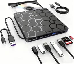 7 Em 1 Gravador Leitor Cd DVD Externo USB 3.0 Pc Notebook DVD Players SD TF Flash Disk Leitor de cartões