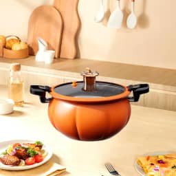 Panela Sopa Micro Pressão Tampa De Vidro Abóbora 7 Litros