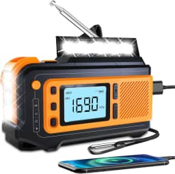 Rádio solar de emergência de 5000 mAh: manivela Missonchoo AM/FM/NOAA rádio de alerta 4 maneiras alimentado com lanterna | carregador de celular | Alarme SOS para sobrevivência, acampamento, casa ao