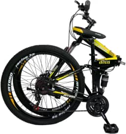 bicicleta dobravel mountain bike aro 26 suspensão duple freio a disco 21 marchas