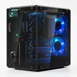 Pironman 5-MAX Dual NVMe M.2 SSD PCIe PC Case para Raspberry Pi 5 NAS RAID 0/1 Hailo-8L AI Accelerator PWM Tower Cooler+Dual RGB Fans, módulo OLED de 2.4 cm, desligamento seguro, HDMI padrão (RPI5 não