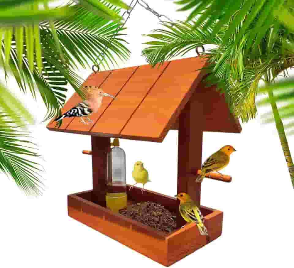 Comedouro Tratador E Bebedouro Casinha De Passarinho Livres Luxo