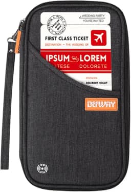 Carteira de viagem com bloqueio de RFID, bolsa organizadora de documentos para passaporte familiar