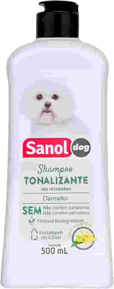 Sanol Dog Shampoo Tonalizante De Pelos Claros 500 Ml Branco