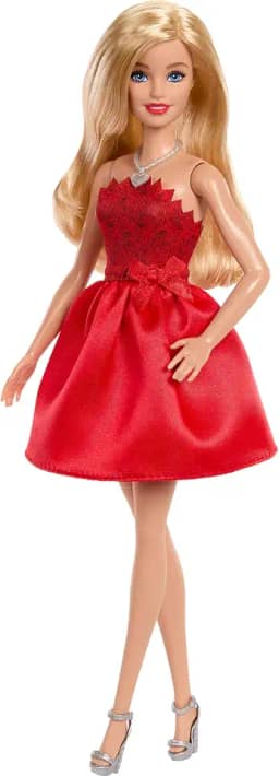 Barbie Boneca Mattel 80º Aniversário Vestido Vermelho Rubi para crianças a partir de 3 anos