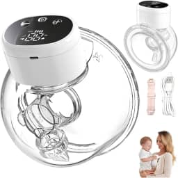 Bomba de Tirar Leite Elétrica Portátil, Bomba Extratora de Leite Mãos Livres, com 4 Modos e 12 Níveis de Sucção, Conforto Bombinha de Tirar Leite Eletrica, Sem BPA