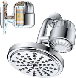 Combo de cabeça de chuveiro filtrada 2 em 1, combo de filtro de chuveiro de alto rendimento HOPOPRO com filtragem potente 3X para água dura para remover cloro e outras substâncias nocivas para um