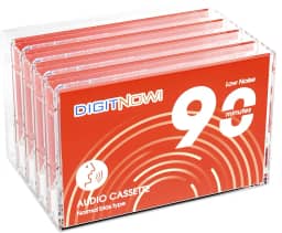 Fitas cassete de áudio em branco – Cassetes normais de viés UR baixo ruído, alta saída, tempo de gravação de 90 minutos, adequado para gravação diária de música de voz (pacote com 5)