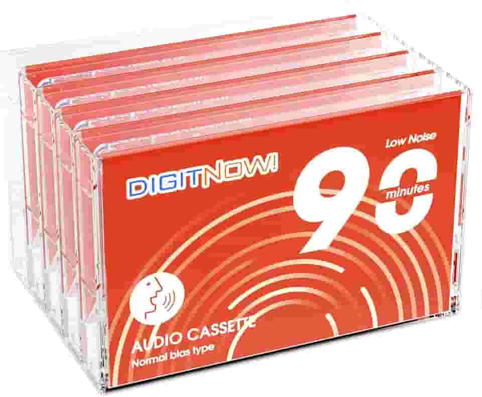 Fitas cassete de áudio em branco – Cassetes normais de viés UR baixo ruído, alta saída, tempo de gravação de 90 minutos, adequado para gravação diária de música de voz (pacote com 5)
