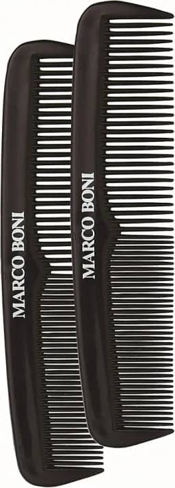 Marco Boni Kit Com 2 Pentes Masculino Dentes Finos E Médios 0891 Preto 2 Unidades