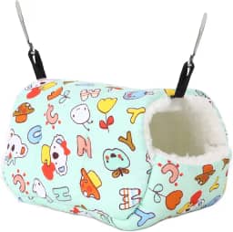 Esconderijos de cobaia, ninhos de algodão pendurados de hamster, ninhos de algodão quentes para cama suspensa para rato hamster gerbil planador de açúcar chinchila (14 * 12)