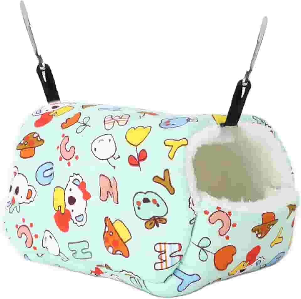 Esconderijos de cobaia, ninhos de algodão pendurados de hamster, ninhos de algodão quentes para cama suspensa para rato hamster gerbil planador de açúcar chinchila (14 * 12)