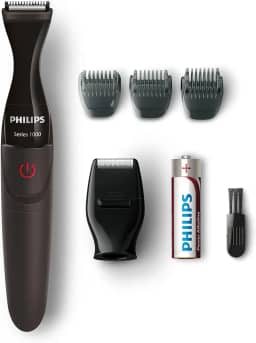 Philips Aparador de Detalhes, 4 Acessórios, Lâminas Autoafiáveis, 100% à Prova d´água – MG1100/16