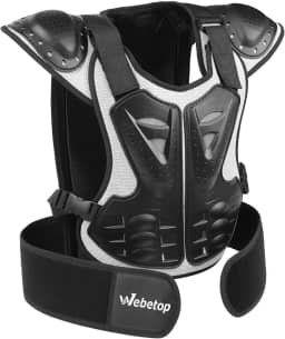 Webetop Colete protetor de coluna para motocross esqui preto/prata P