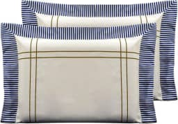 Par de Fronhas Com Abas Americanas Percal 180 Fios Porcelana