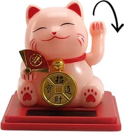Gato da Sorte Japones, Maneki Neko, Gato da Sorte JIA23043. O Gatinho da Sorte Japonês é Um Símbolo de Boas-vindas, Boa Sorte e Riqueza na Cultura Japonesa, Atrai Riqueza e Fortuna! (Rosa)