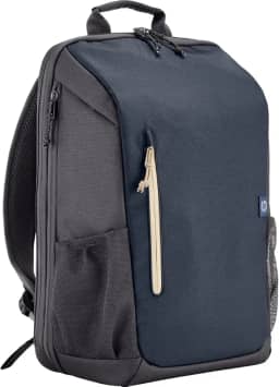 Mochila HP Travel - para Notebook de até 15,6 Polegadas, Multi-compartimentos, Expansível até 21L, com Alças Acolchoadas, Exterior Feito de Materiais Reciclados, Azul (6B8U7AA)
