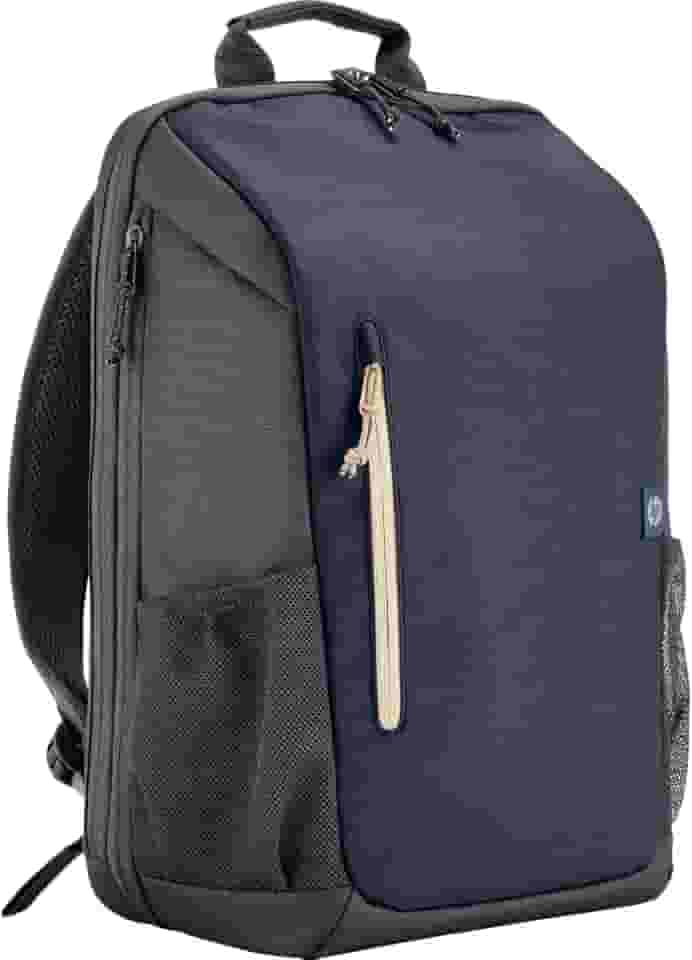 Mochila HP Travel - para Notebook de até 15,6 Polegadas, Multi-compartimentos, Expansível até 21L, com Alças Acolchoadas, Exterior Feito de Materiais Reciclados, Azul (6B8U7AA)