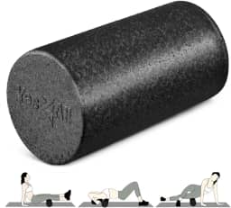 Rolo de espuma de alta densidade Yes4All, para pilates e outros exercícios, 30,5 cm, preto