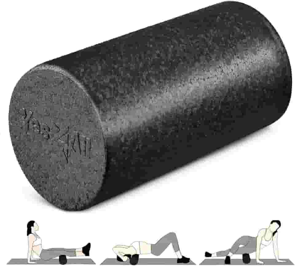 Rolo de espuma de alta densidade Yes4All, para pilates e outros exercícios, 30,5 cm, preto