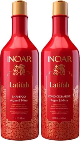 Inoar, Kit Latifah Shampoo 1L e Condicionador 800ml Argan e Mirra