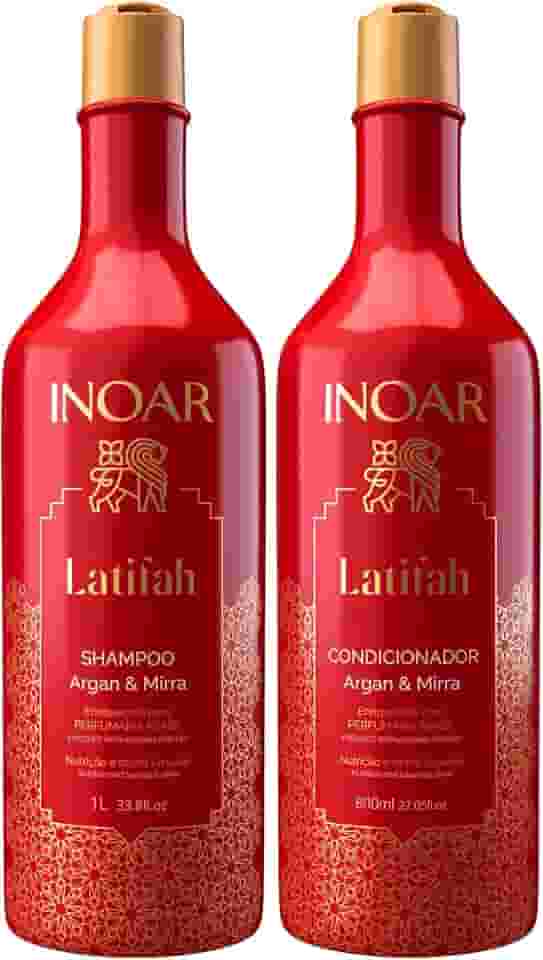 Inoar, Kit Latifah Shampoo 1L e Condicionador 800ml Argan e Mirra