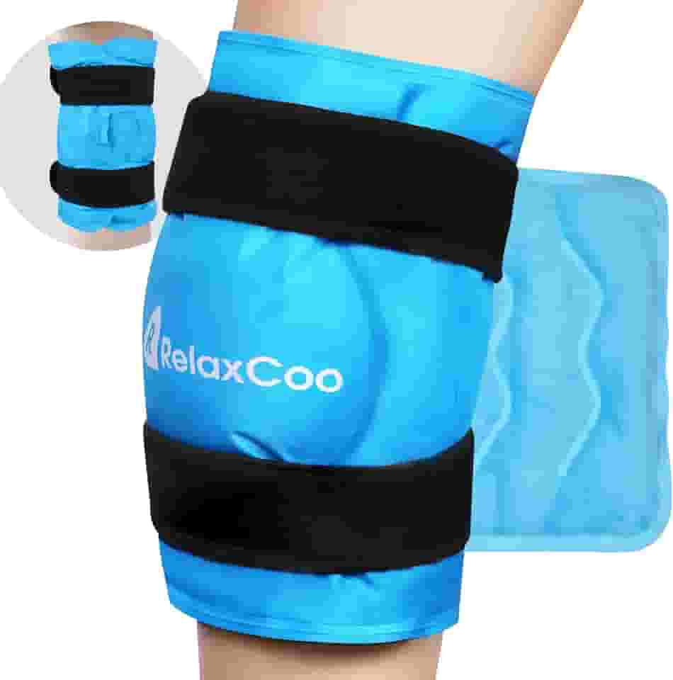 RelaxCoo Bolsa De Gelo Xxl Para Joelho Envolve Todo O Joelho Após A Cirurgia, Bolsa De Gelo Em Gel Para Lesões No Joelho Reutilizável, Bolsa Fria Grande Para Alívio Da Dor, Inchaço