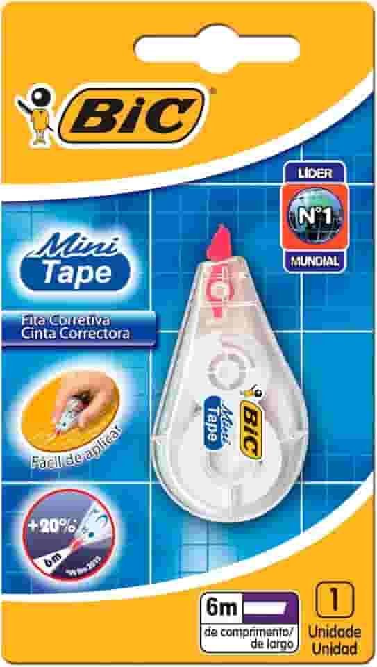 BIC, Corretivo em Fita, Mini Tape, 6 Metros, 1 Unidade
