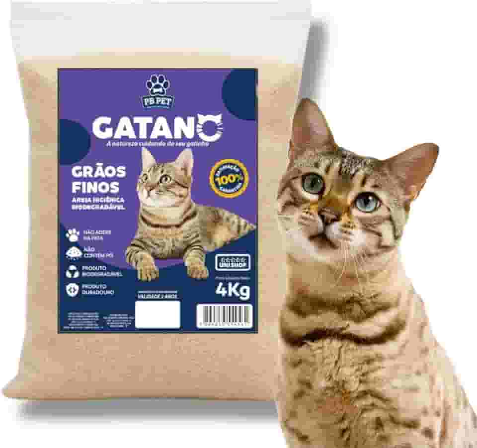 Kit Areia Higiênica Biodegradável 100% Mandioca Para Gato 8 Kg - Gatano