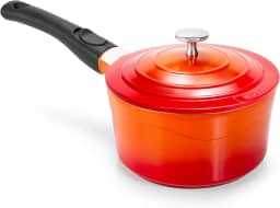 LE COOK Panela Premier Revestimento Cerâmica Antiaderente 18cm Laranja Premium Design Sofisticado Fogão e Forno Saudável Alta Performance