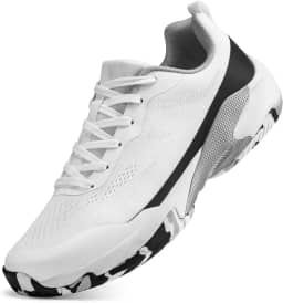 Tênis masculino largo | Tênis esportivo All Court Pickleball Racquetball e Squash | Suporte de arco e entressola acolchoada