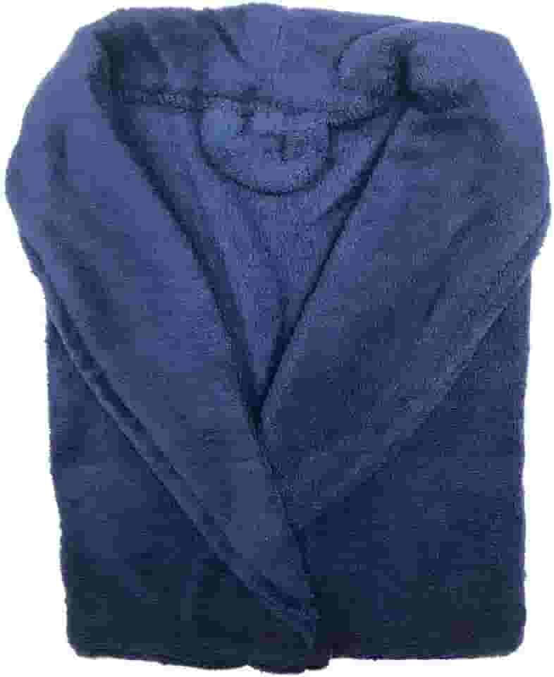 Roupão Microfibra Corttex Unissex Adulto Tam P Azul Marinho