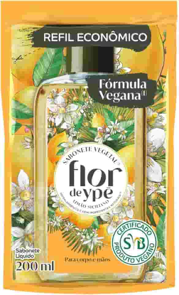 Flor de Ypê Sabonete Líquido Vegetal Limão Siciliano, 200ml (Refil)