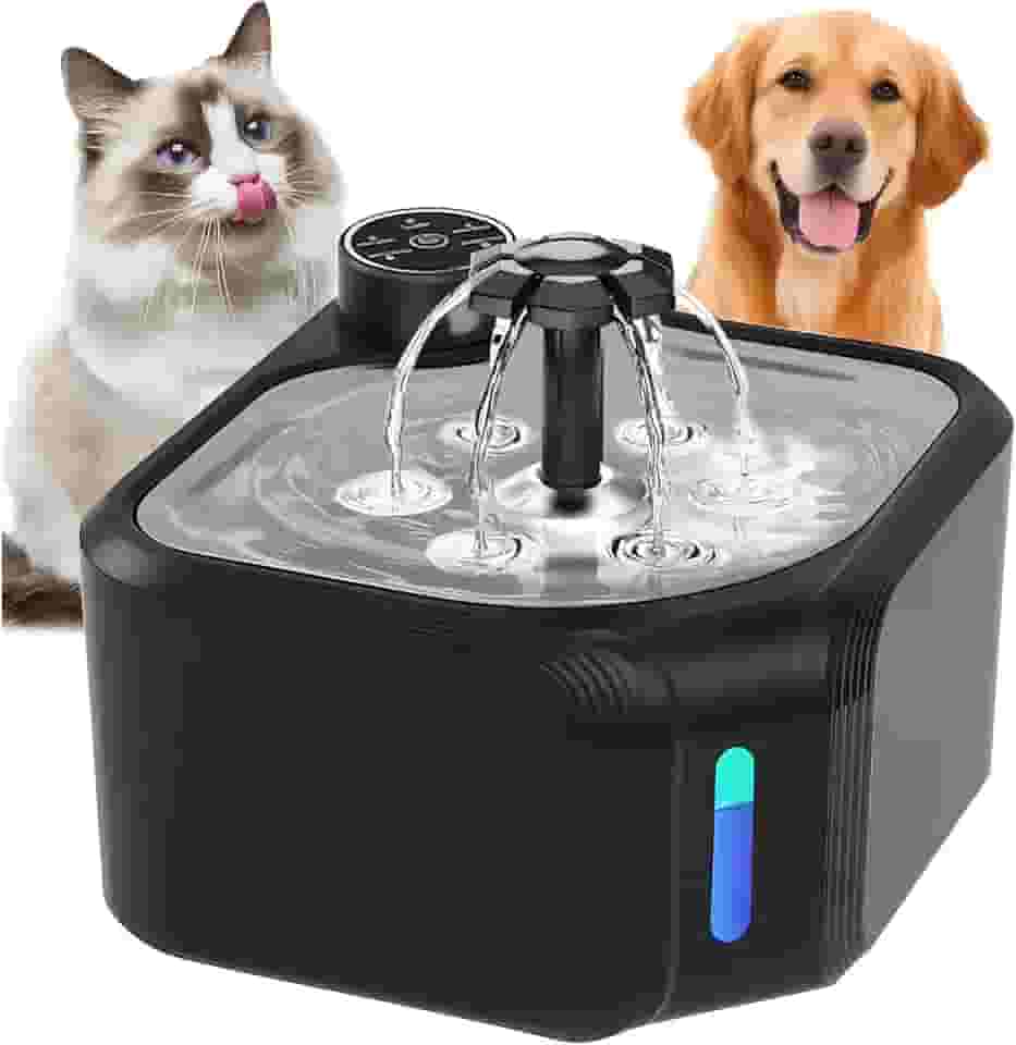 Bebedouro para Gatos e Cães, 2.8 L 304 Fonte Gato Inox Comedouros, Filtragem Automática, Torneira com Sensor Infravermelho, Sem Fio, Tipo-C Recarregável, Seguro e Antiderramamento, Silenciosa, Bivolt
