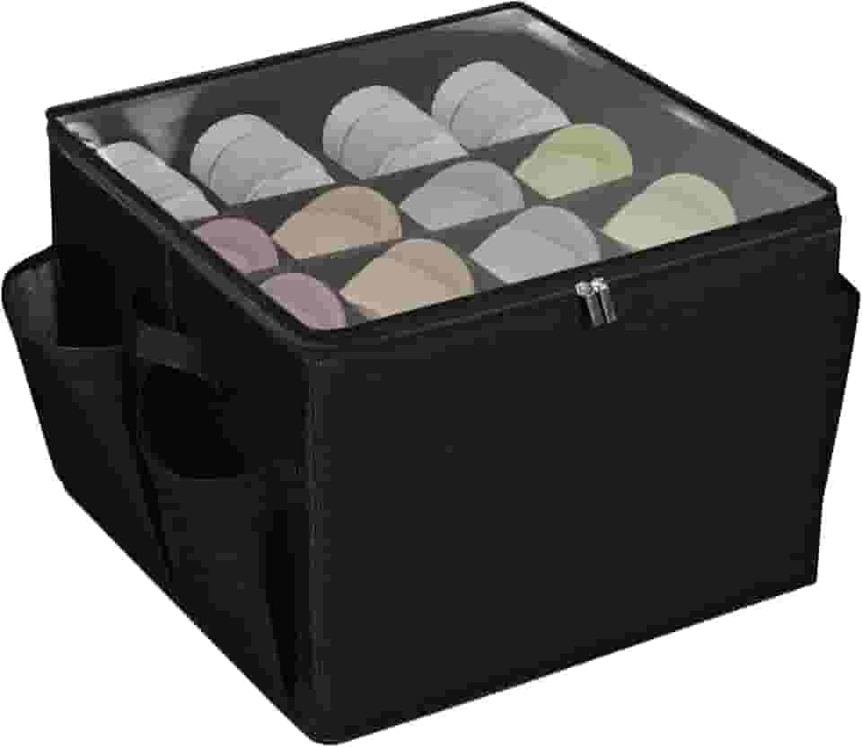 Organizador de sapatos para armário, serve para 16 pares, recipientes de armazenamento grande com tampa transparente, divisórias ajustáveis dobráveis para armazenamento de sapatos, suporte