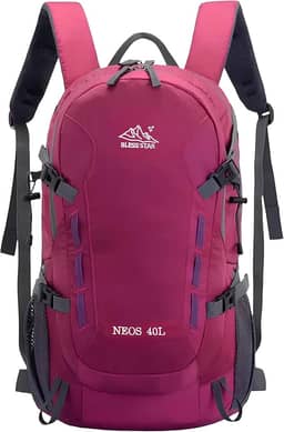Mochila Viagem Caminhada Trekking Acampamento Resistente Masculina Feminina 40L (Rosa Fúcsia)