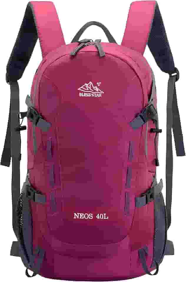 Mochila Viagem Caminhada Trekking Acampamento Resistente Masculina Feminina 40L (Rosa Fúcsia)