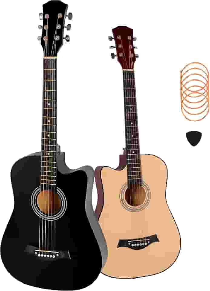 HOLTTER Violão Clássico Acústico para Iniciantes Destros Seis Cordas de Aço Acabamento Fosco Violão Tradicional Seis Cordas (Preto)