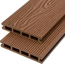 Deck Área Externa em WPC Cor Teca 290cm x 15cm RM Decor
